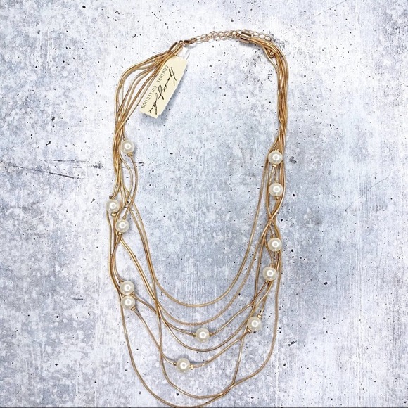 Kenneth Jay Lane gold tone multi-chain necklace NWT - Picture 5 of 5